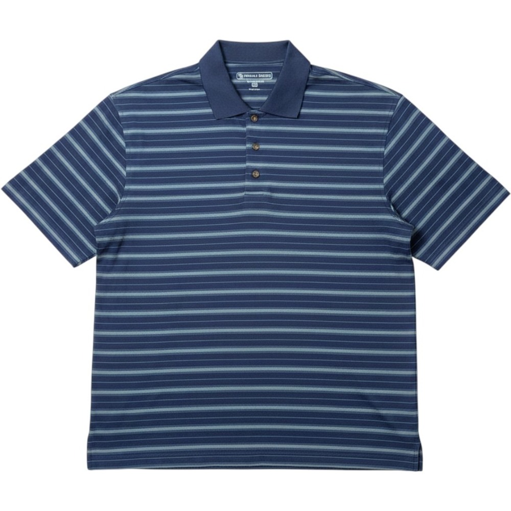Pebble Beach Polo Shirt Mens XL Blue Striped Performance Golf Pima Cotton Blend